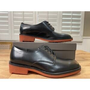 Robert Clergerie Robert-DL Oxford Dress Shoe Black Glazed Leather Size 11 US NIB